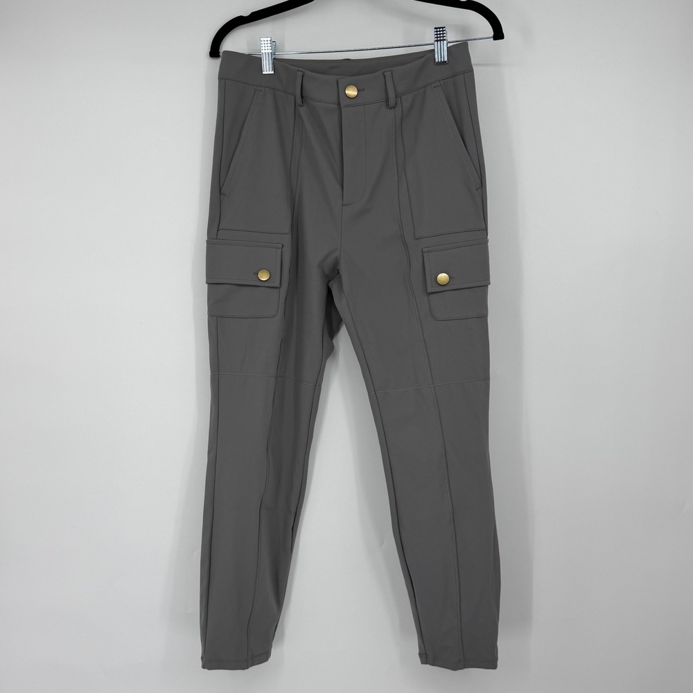 Halara Cargo Work Pants Gray M Petite Stretch High Rise NWT Office Travel